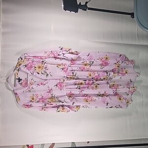 Torrid Floral High-Low Sheer Blouse Sz 2